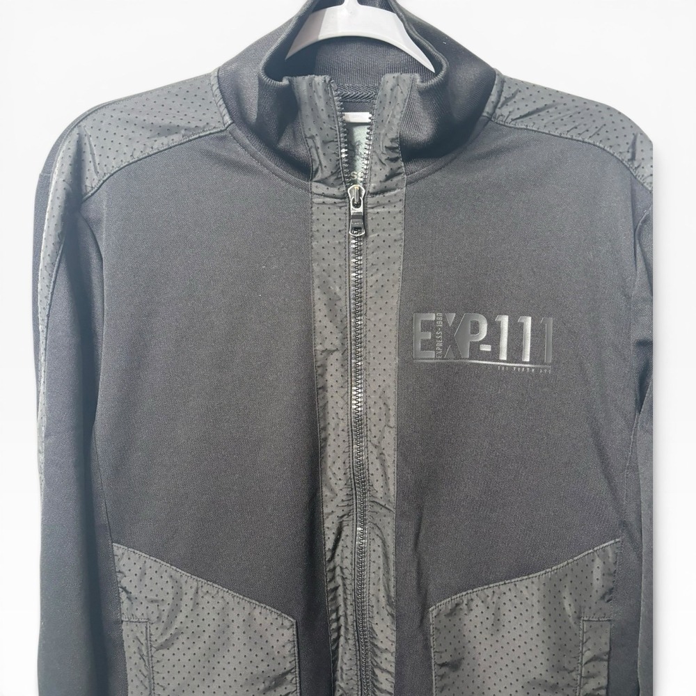 Rare EXPRESS EXP-111 Full Zip LS Jacket Black Adult M Polyester 2 Slash Pockets - Picture 3 of 7